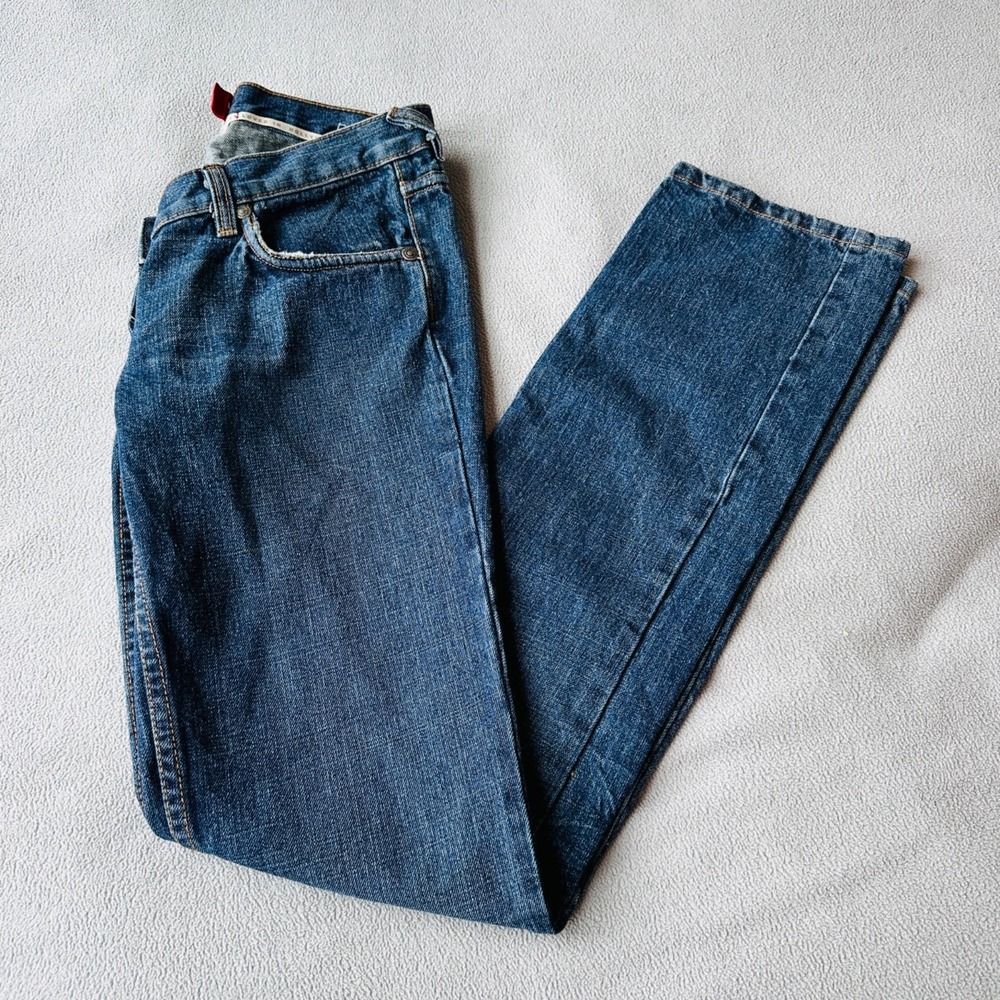 Max Jeans Womens 26‎ Long Straight Dark Wash Denim Classic 5 Pocket Pants